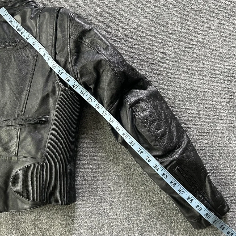 Harley Davidson FXRG Jacket Womens Medium Black Leather Motorcycle Armored‎